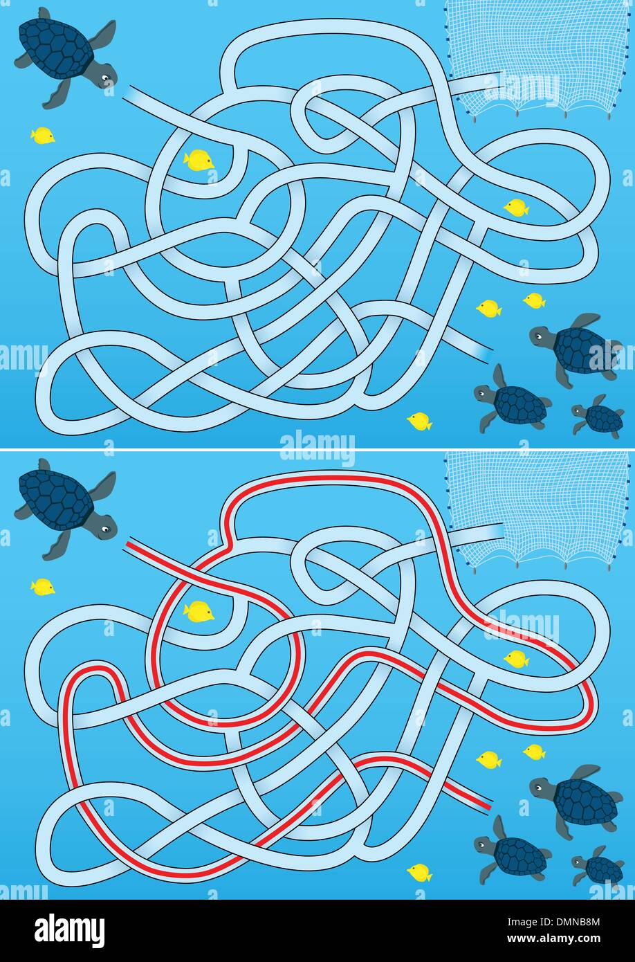 Cartoon Turtle Puzzle Game High Resolution Stock Photography and Images ...