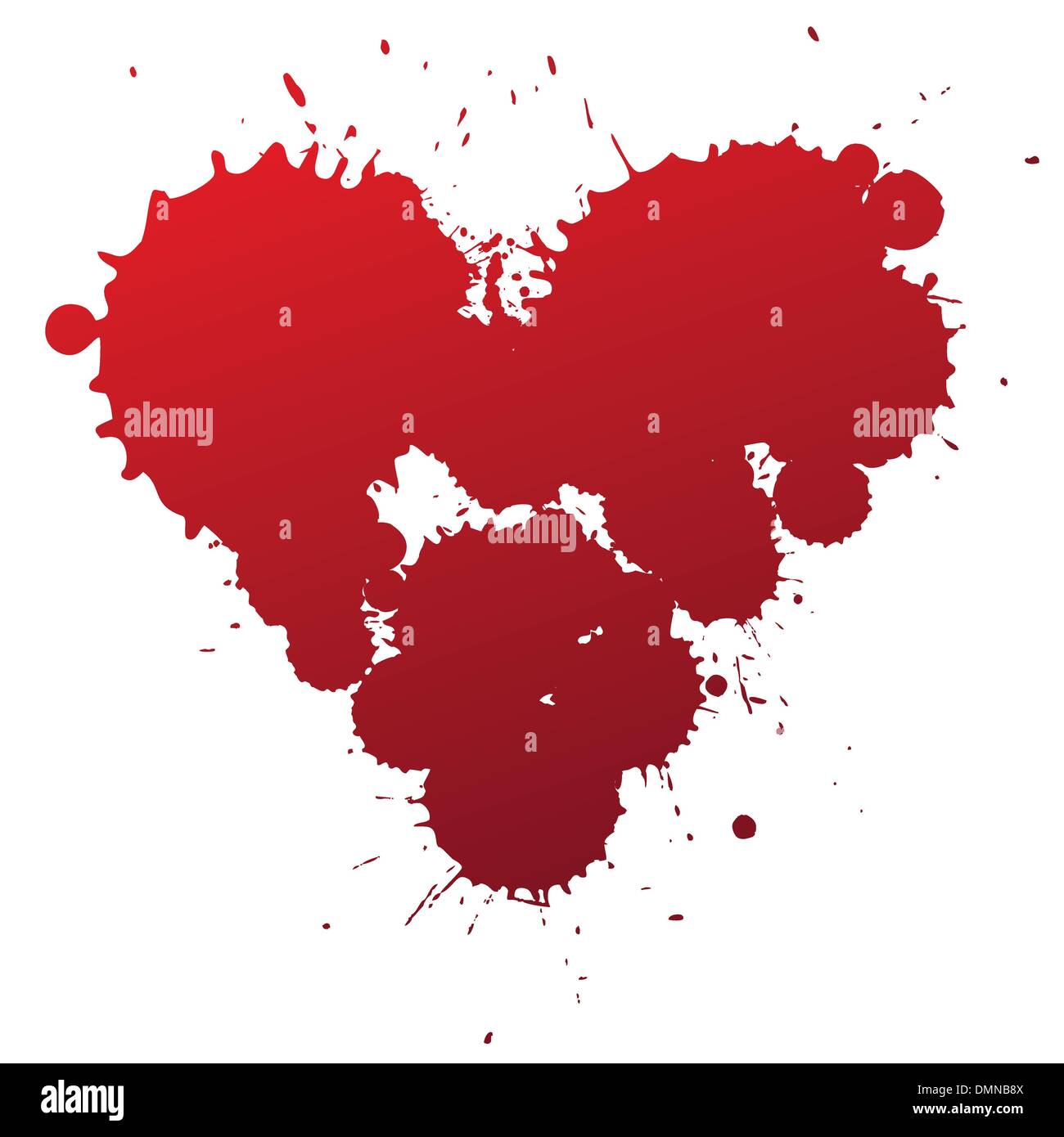 red splash heart Stock Vector