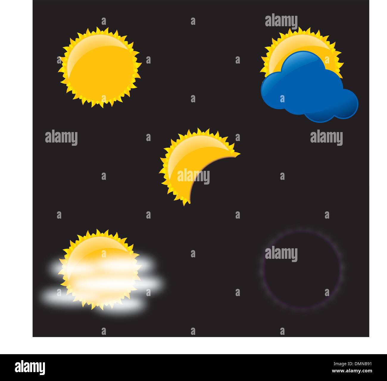 Set of suns Stock Vector