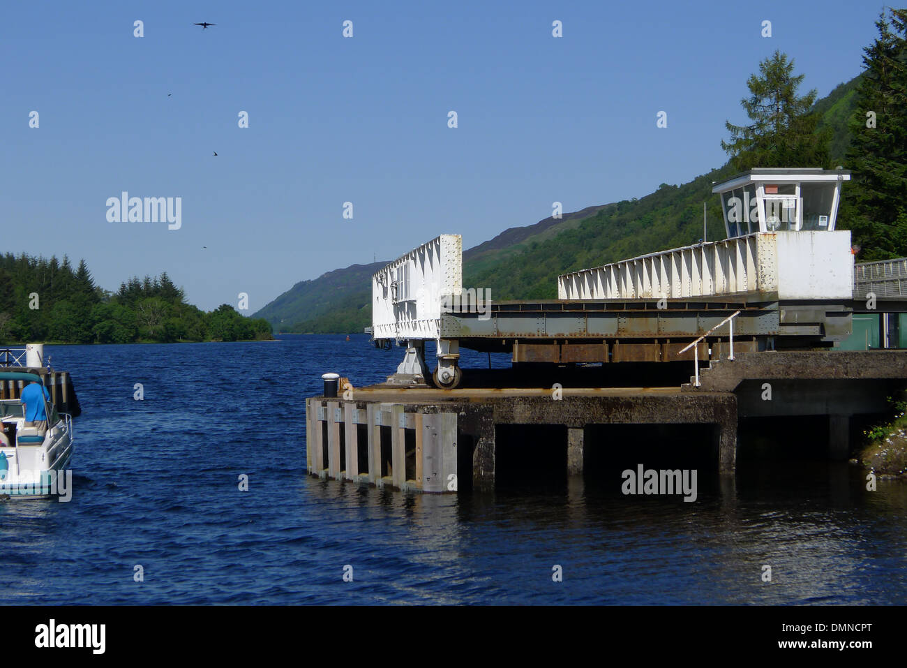 Moy Swing Bridge Over The Caledonian Canal Scotland Stock