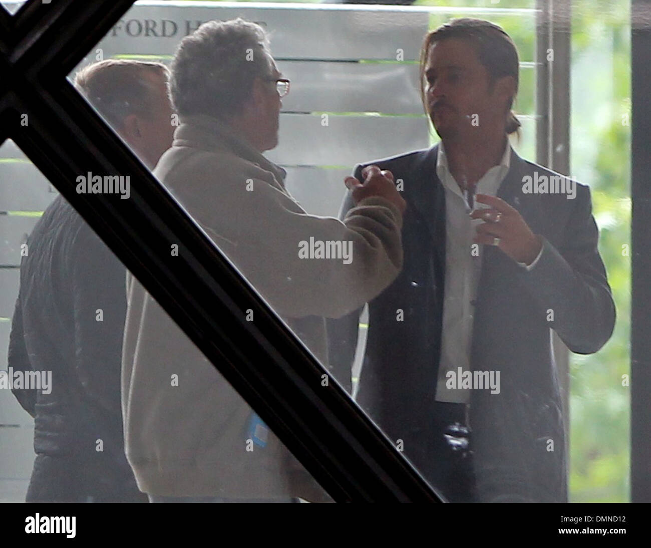 Brad Pitt filming a scene of his new movie 'The Counselor' on location