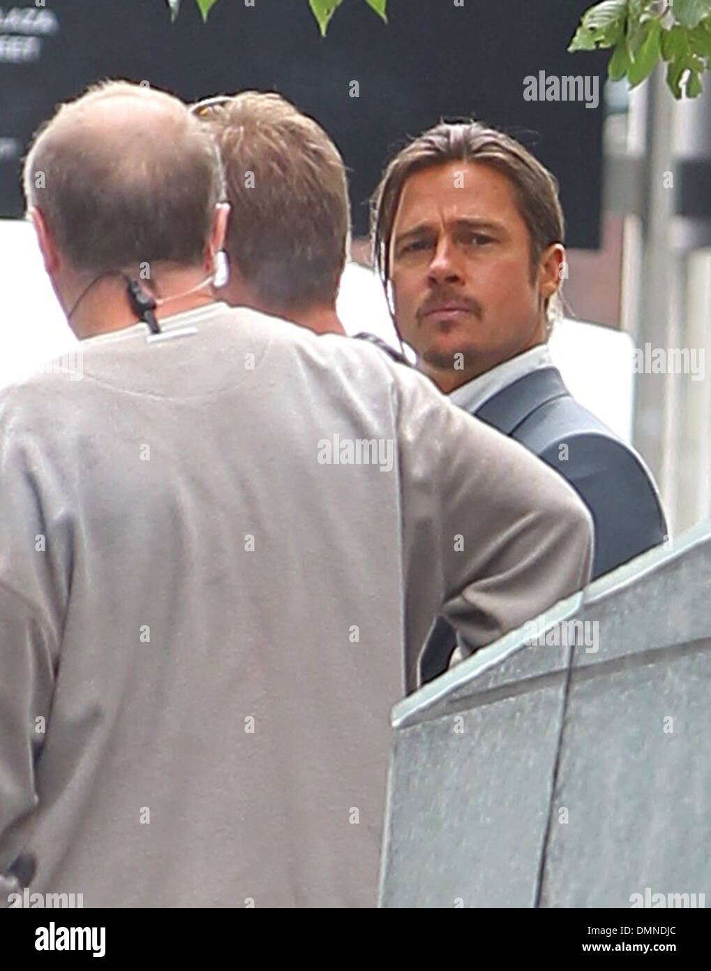 Brad Pitt filming a scene of his new movie 'The Counselor' on location