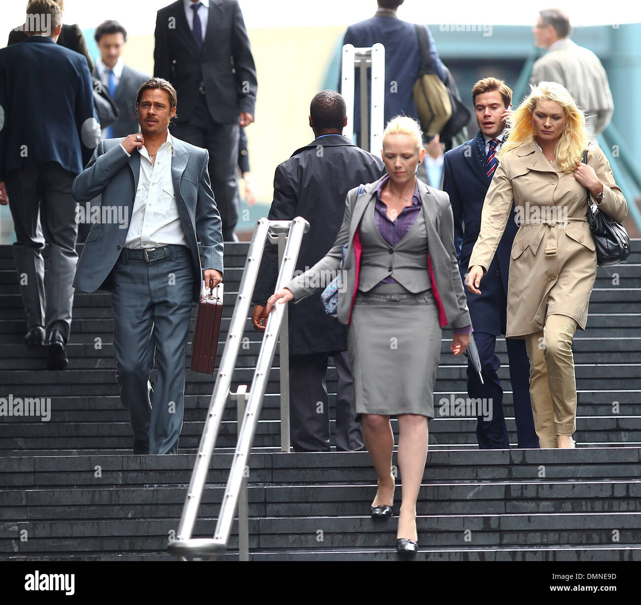 Brad Pitt filming a scene of his new movie 'The Counselor' on location