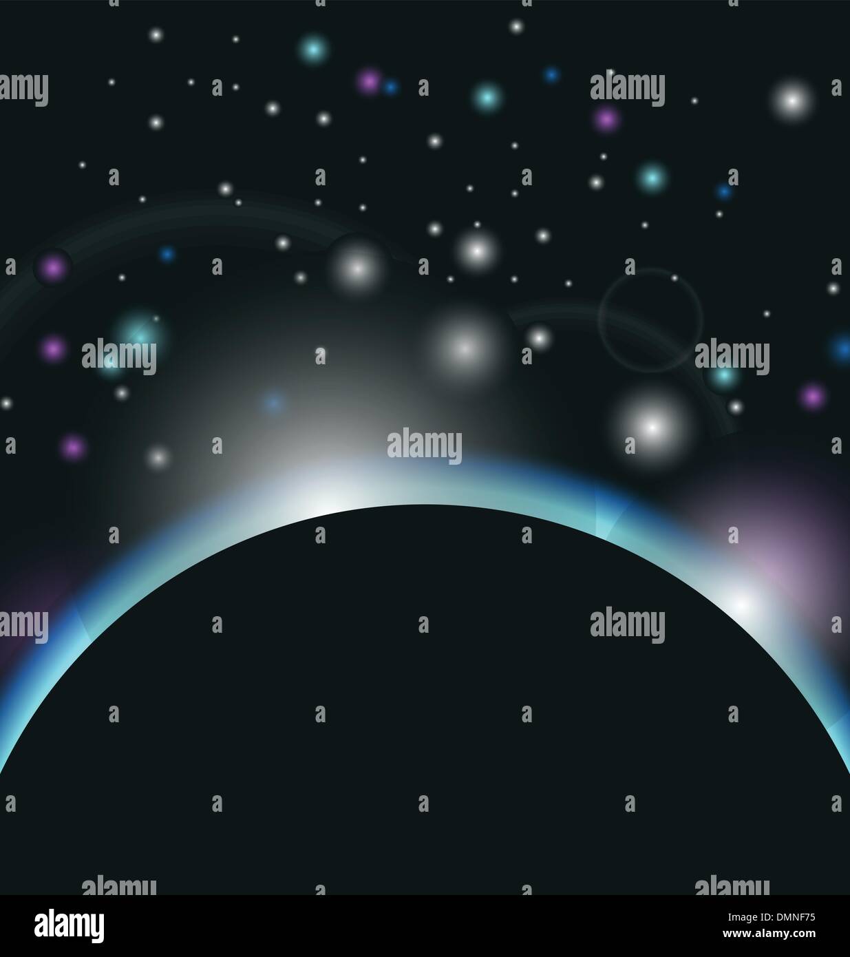 space background with earth and sunrise Stock Vector Image & Art - Alamy