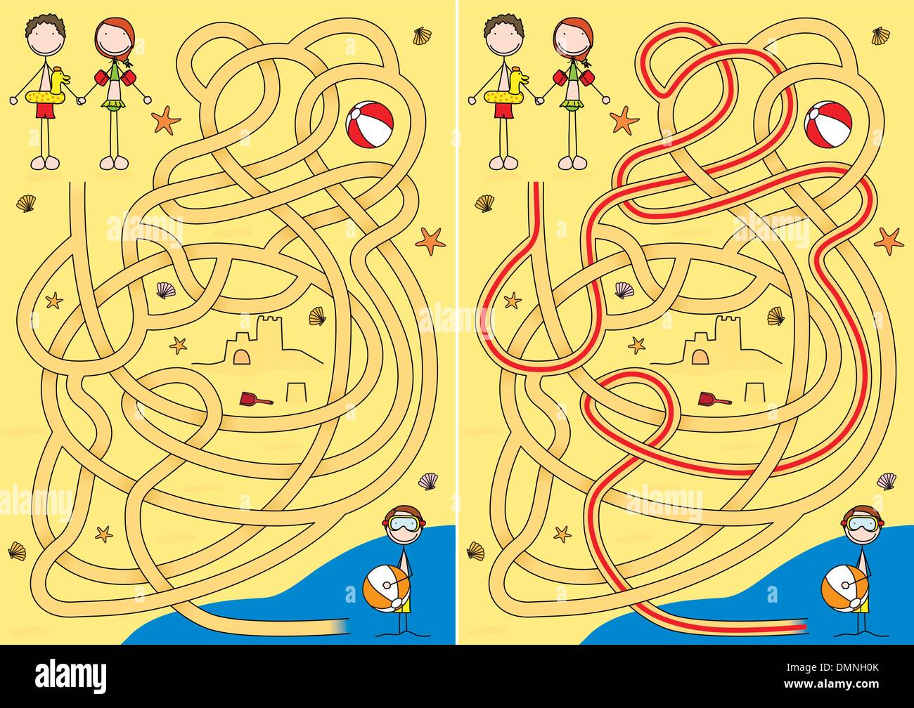 Summer maze Stock Vector Art & Illustration, Vector Image: 64398563 - Alamy