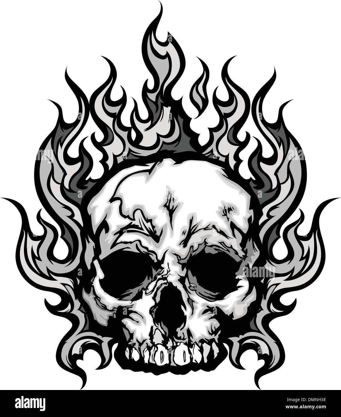 Human Skull With Gun And Flames For Tattoo Design Royalty Free SVG,  Cliparts, Vectors, and Stock Illustration. Image 16653960.