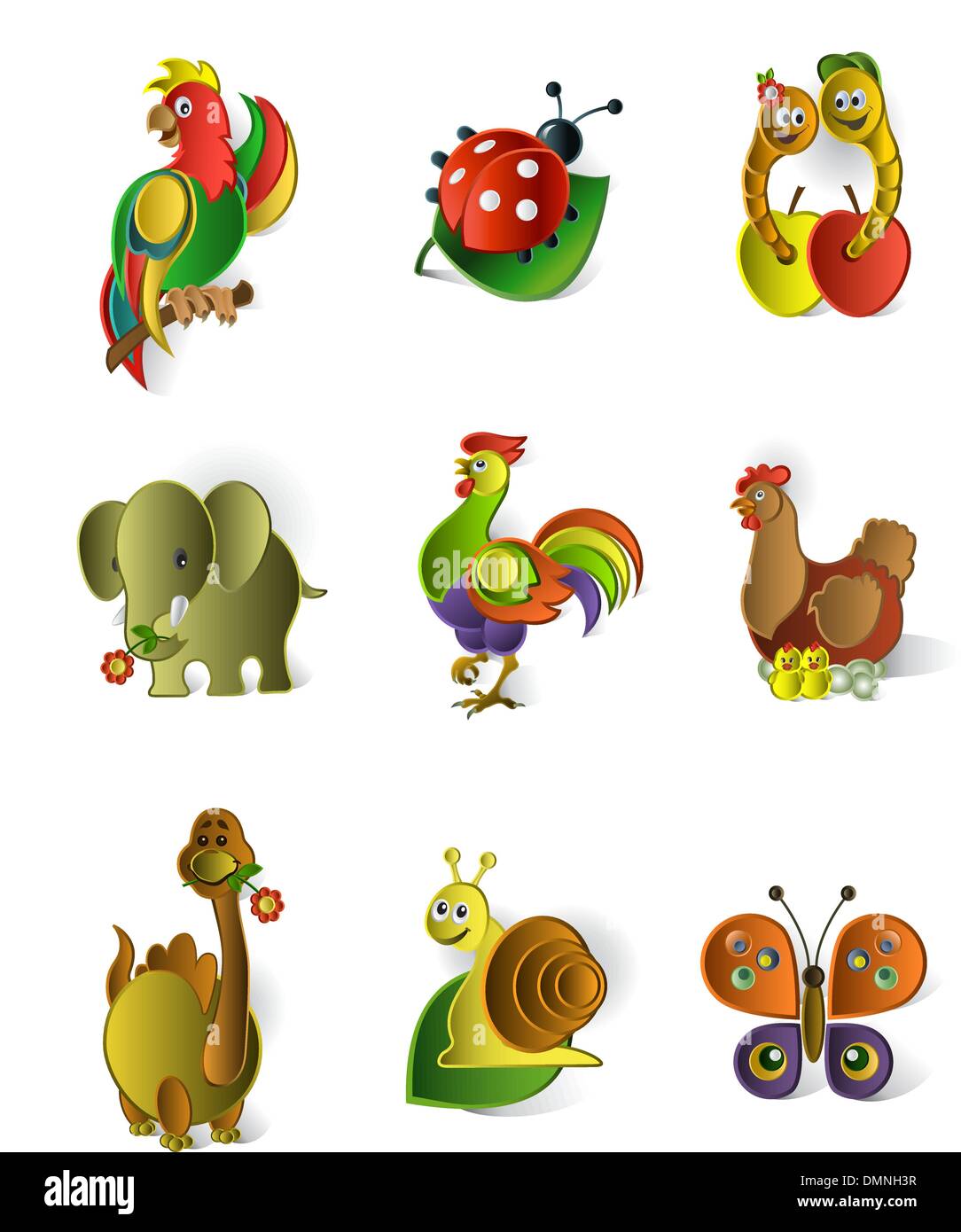 Funny animals set Stock Vector Image & Art - Alamy