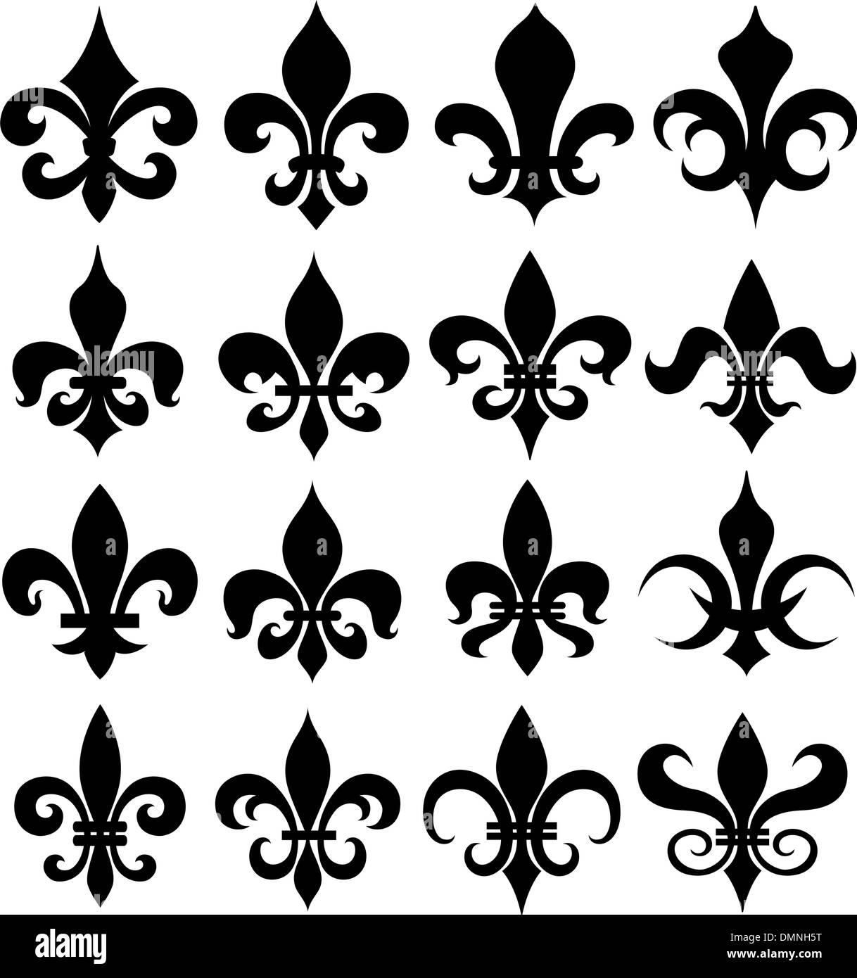Fleur-de-lis symbol in different variations on a white isolated background  Stock Vector Image & Art - Alamy
