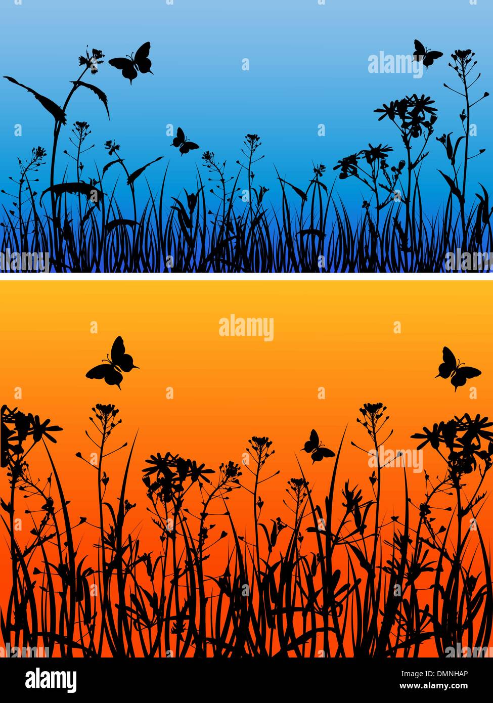 background with flowers and butterflies Stock Vector Image & Art - Alamy