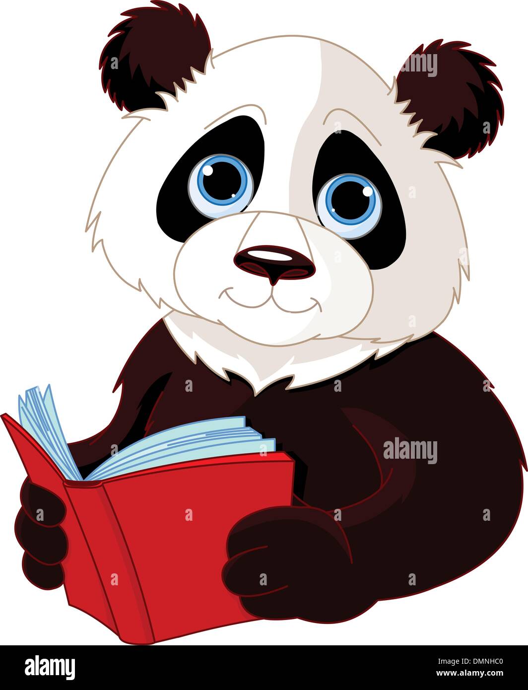 Panda reading a book Stock Vector