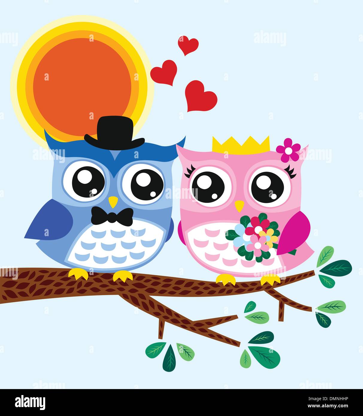 Owl Bird Bride and Groom Stock Vector Image & Art - Alamy