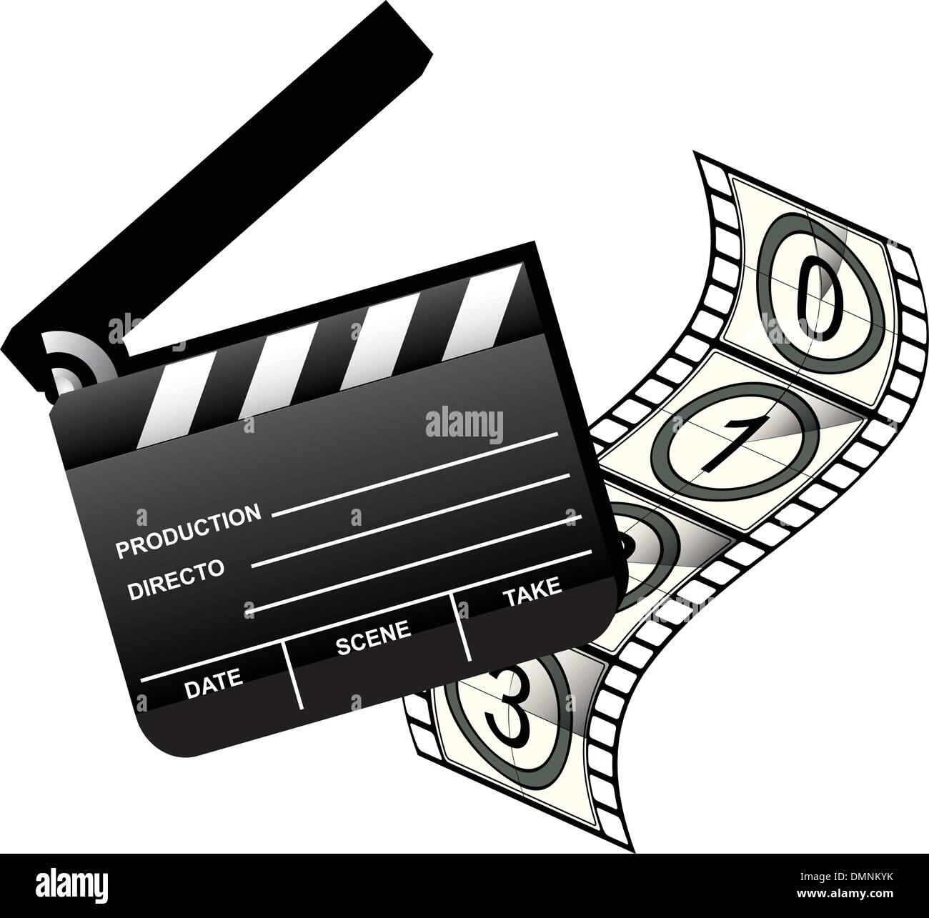 Clapboard and Film Stock Vector