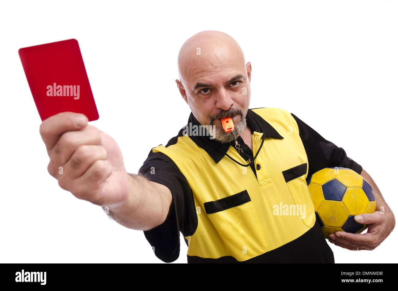 Booking referee yellow card ref football hires stock photography and
