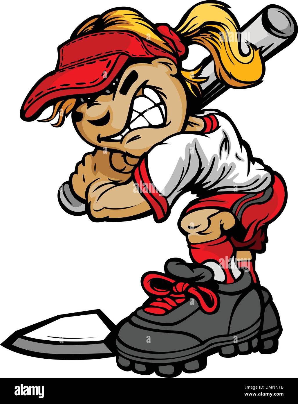 Softball player girl Stock Vector Images - Alamy