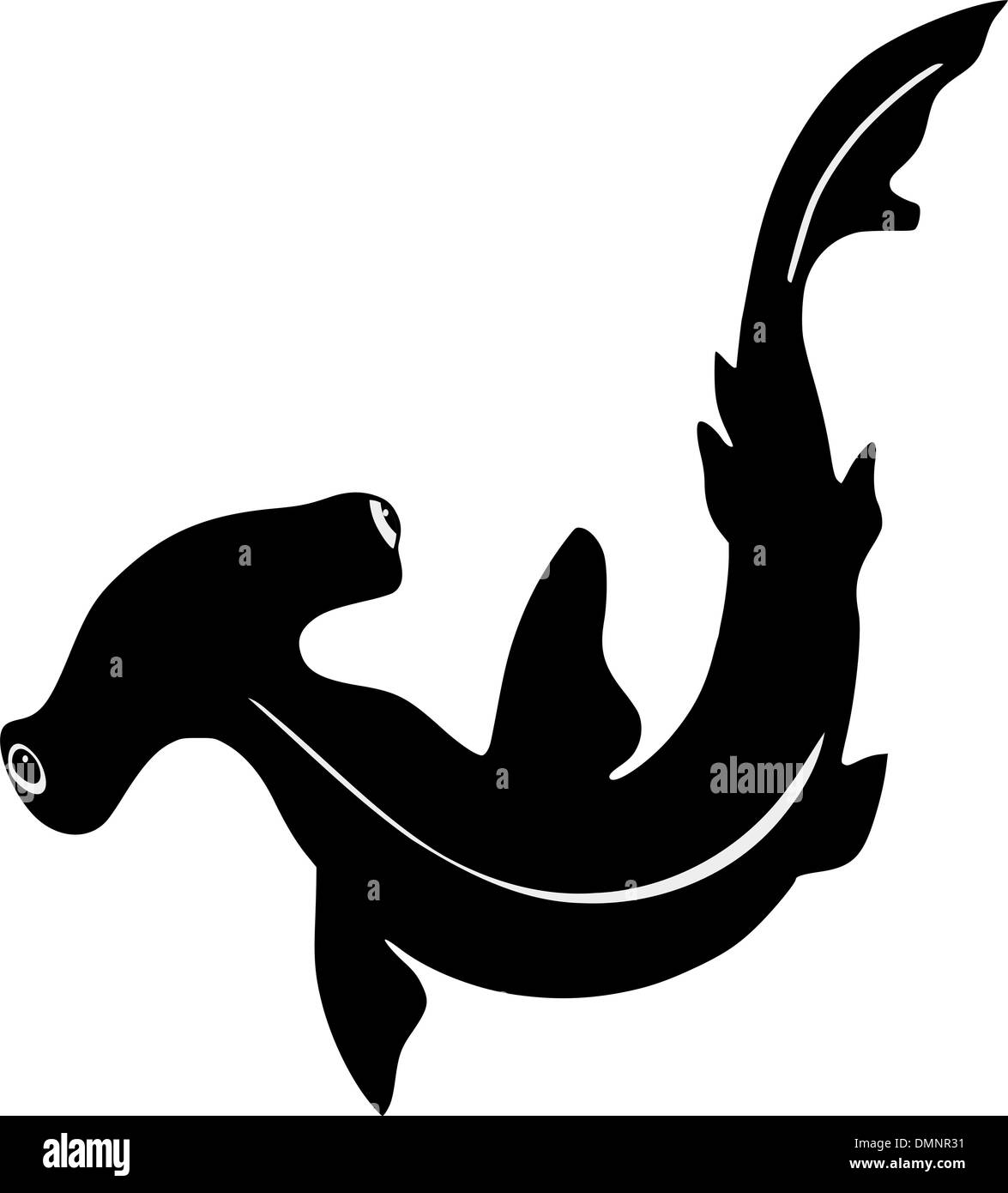 Silhouette of hammerhead shark Stock Vector