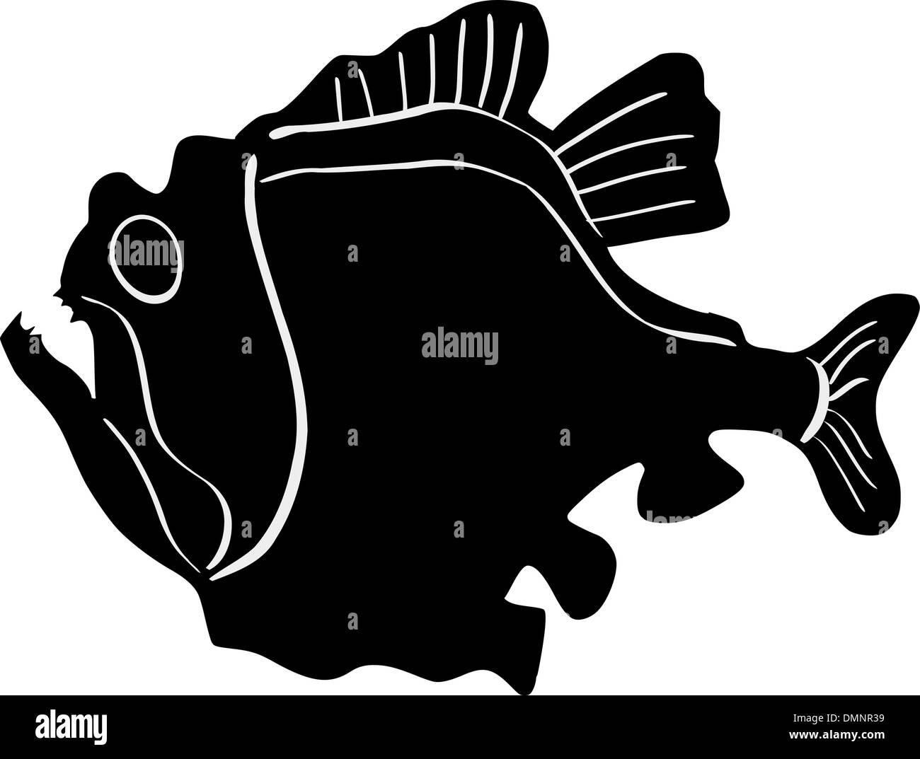 Silhouette of sternoptychidae Stock Vector