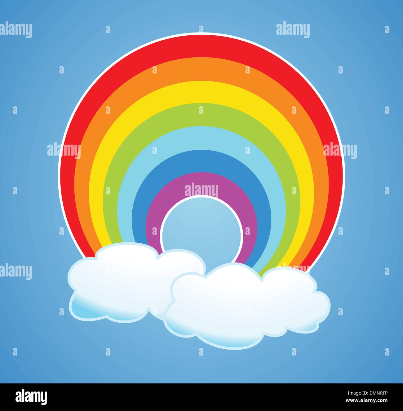 vector rainbow and clouds Stock Vector