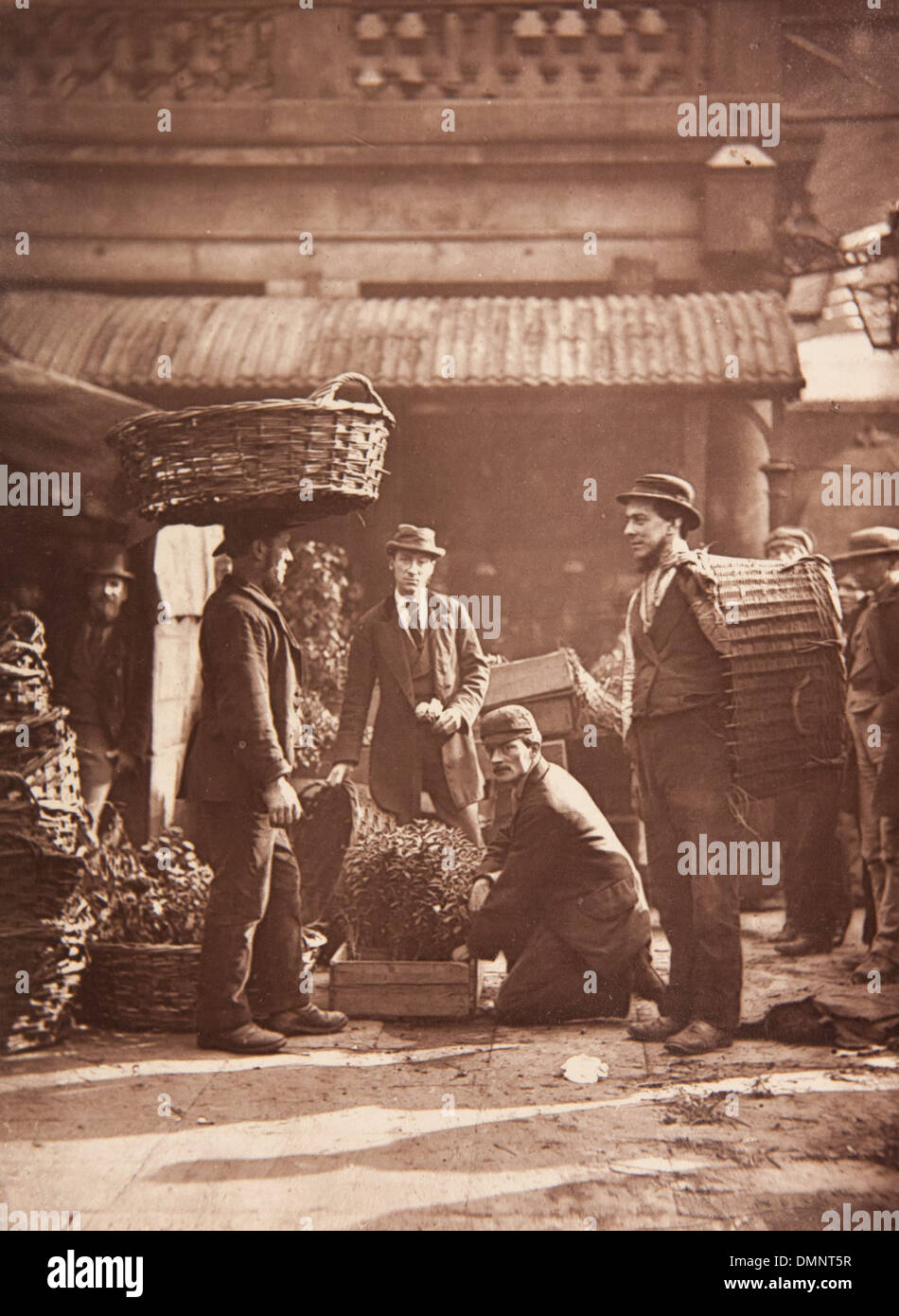 Photograph showing 'Covent garden labourers' in the Street Life in London book Stock Photo