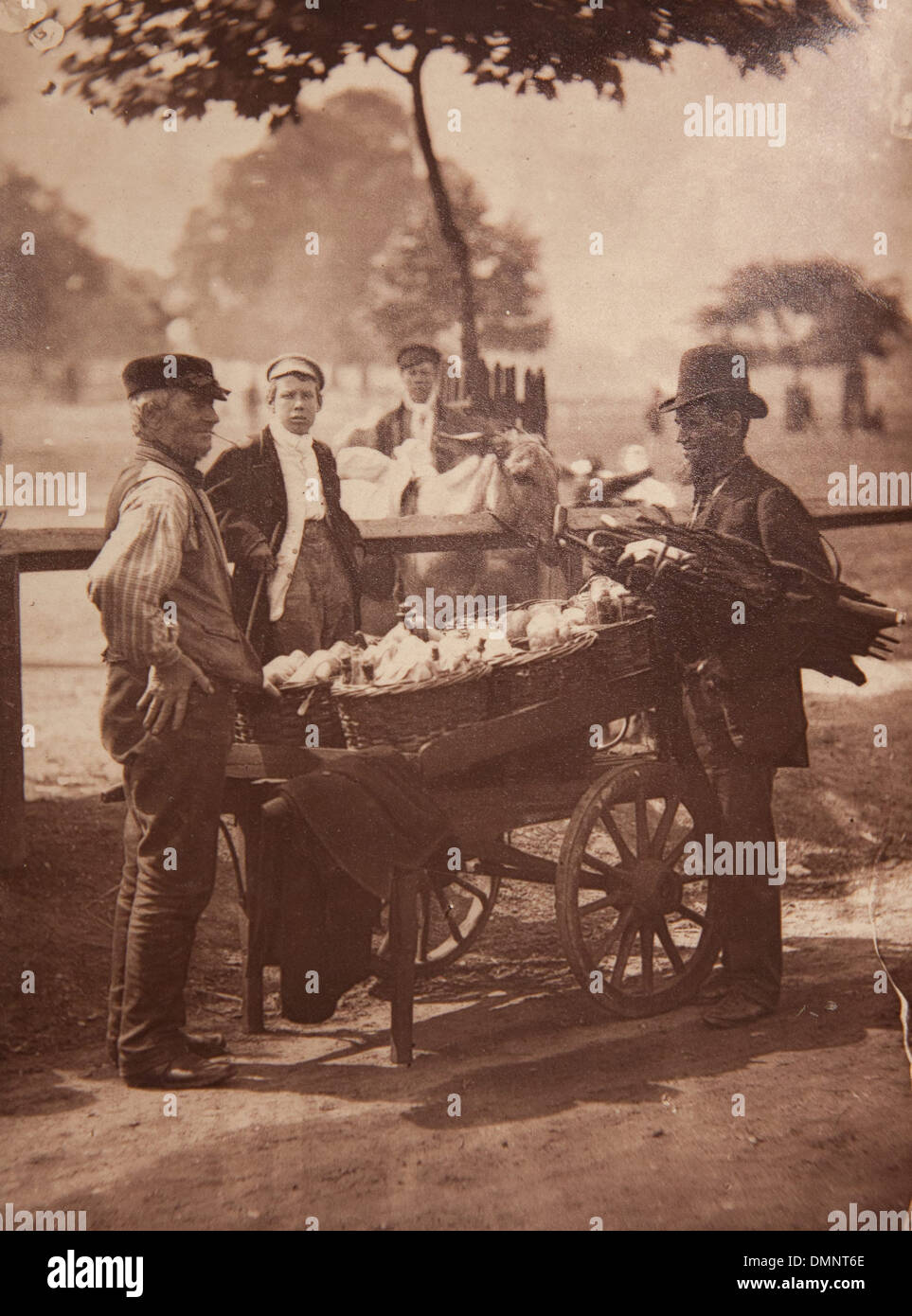 Photograph showing ''Mush-Fakers' and ginger-beers' in the Street Life in London book Stock Photo