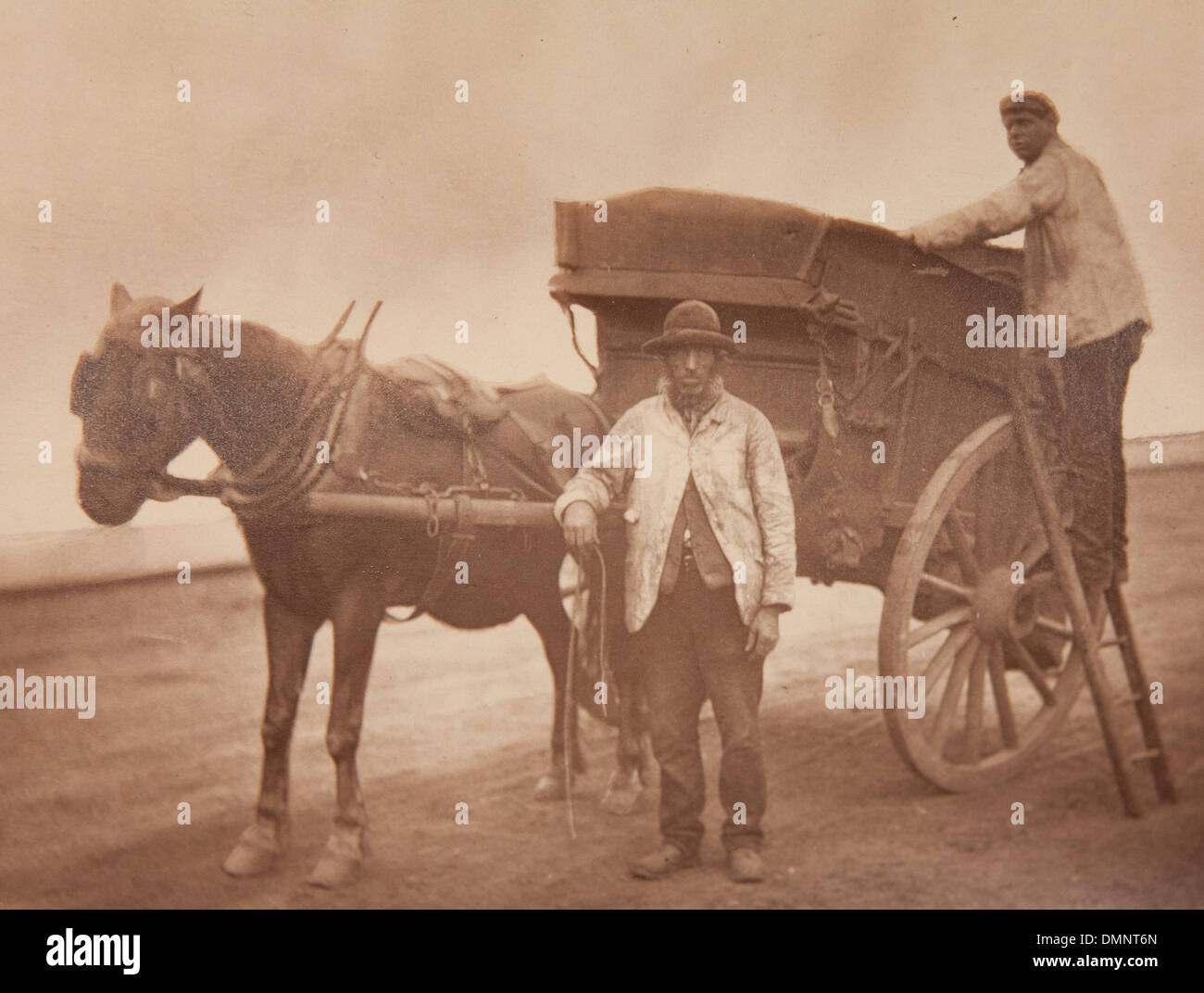 Photograph showing 'The flying dustmen' in the Street Life in London ...