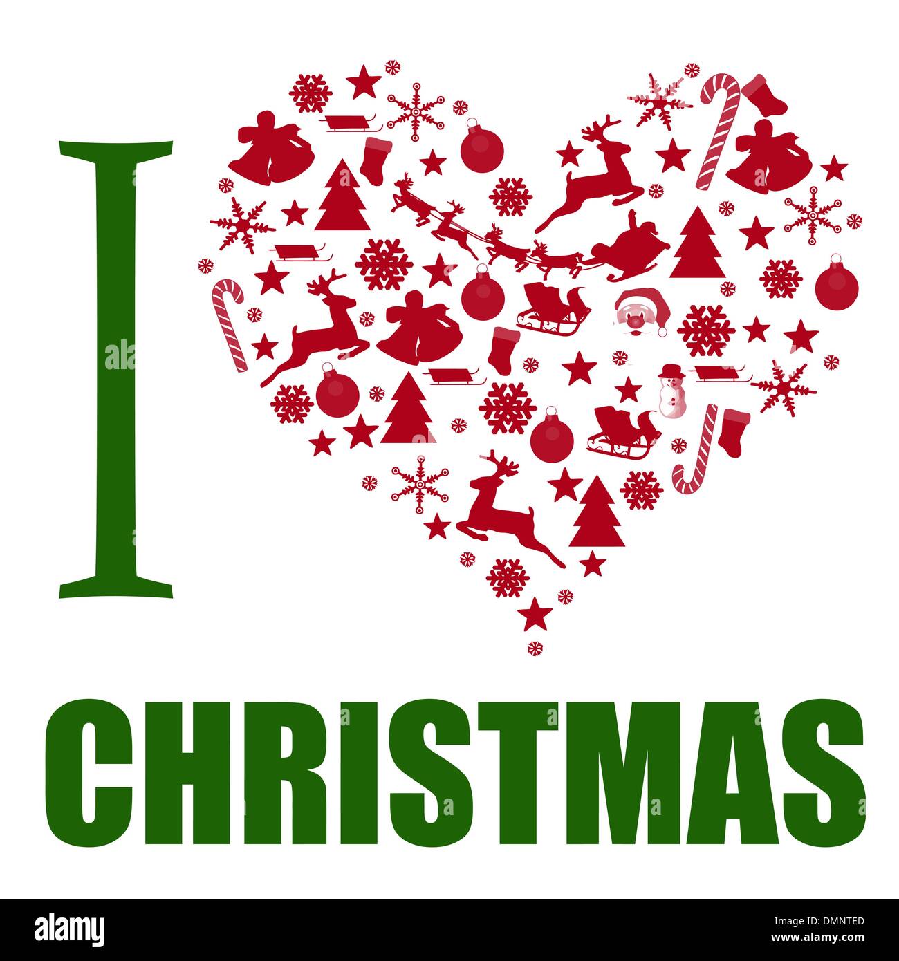 I love Christmas background Stock Vector