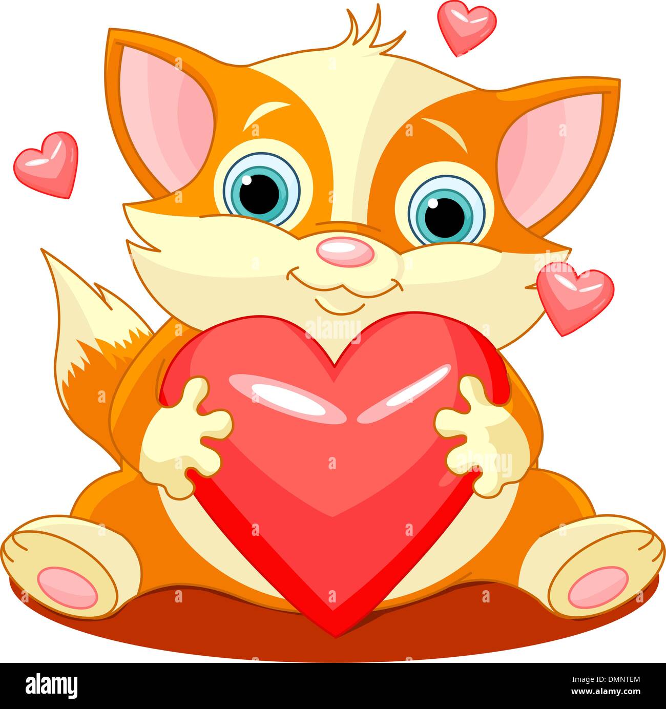 Cat with heart vector vectors Stock Vector Images - Alamy