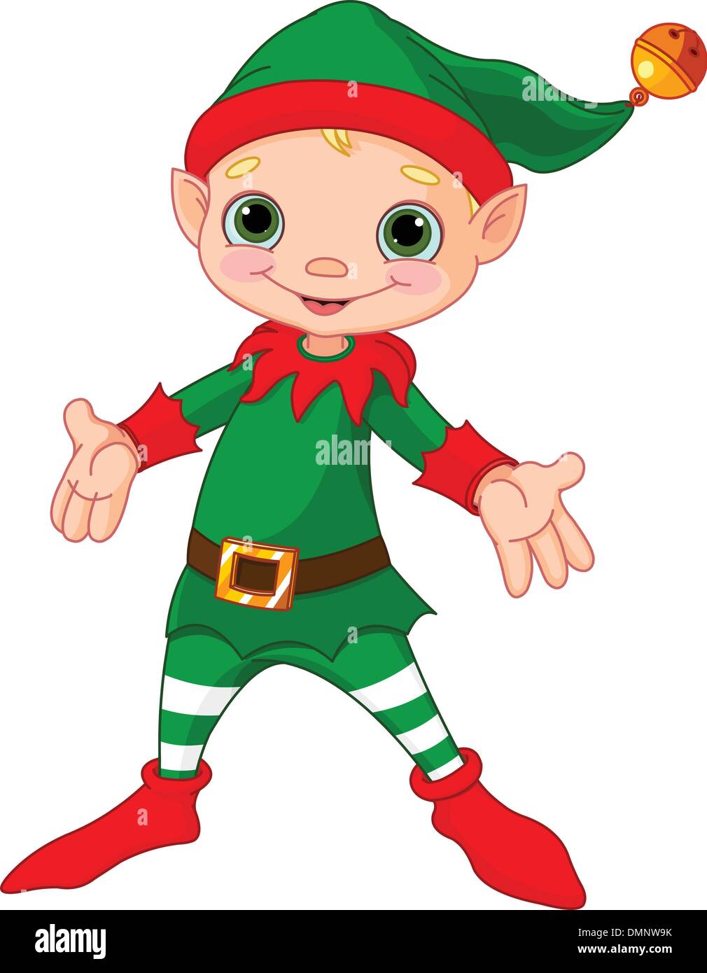 Happy Christmas Elf Stock Vector Image & Art - Alamy