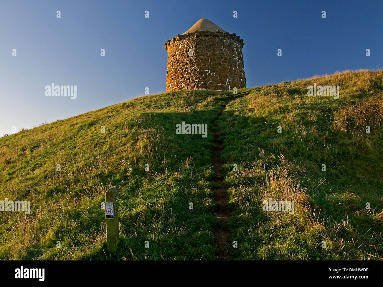 Beacon Hill at Burton Dassett is a recognisable local landmark in South Warwickshire. Stock Photo