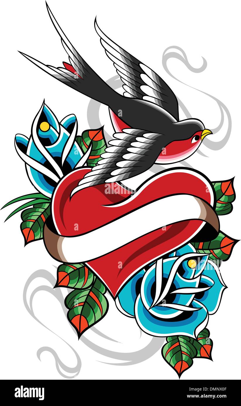 Share 157+ heart and banner tattoo