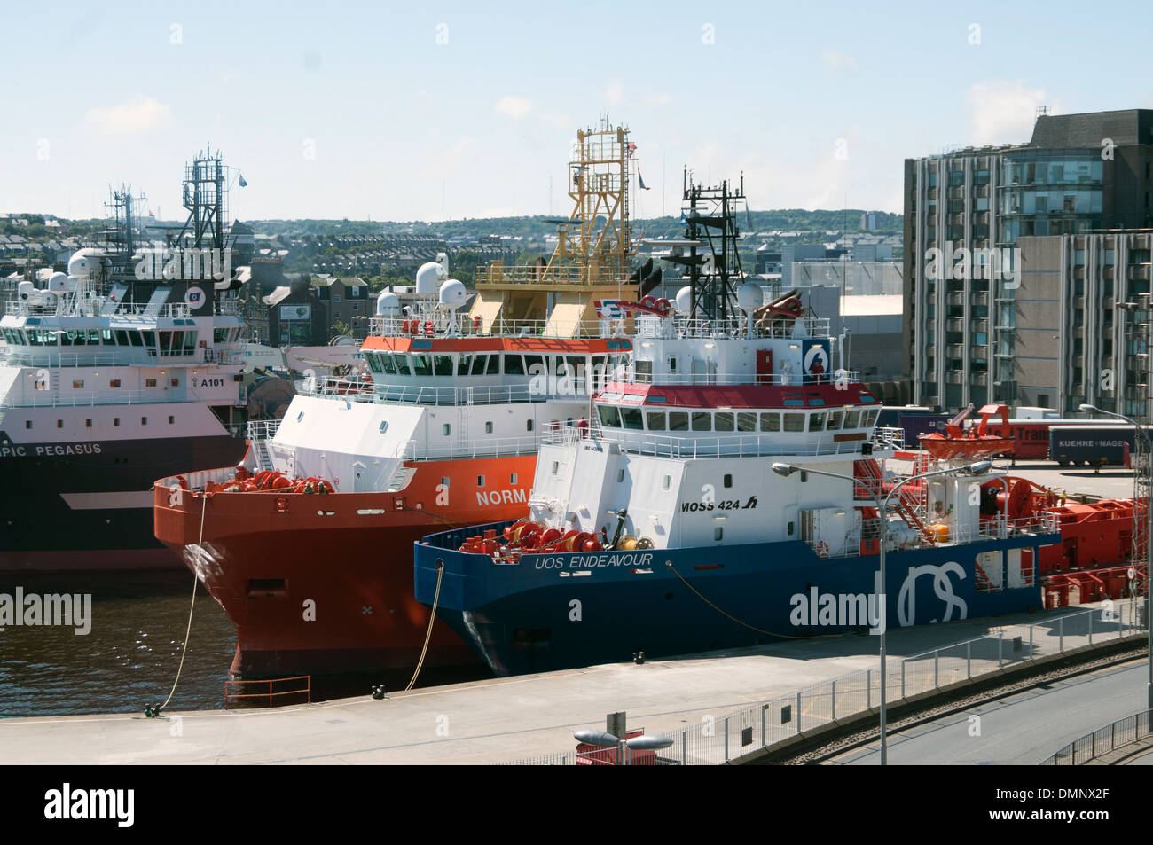 dockside harbour industry aberdeen transport oil Stock Photo