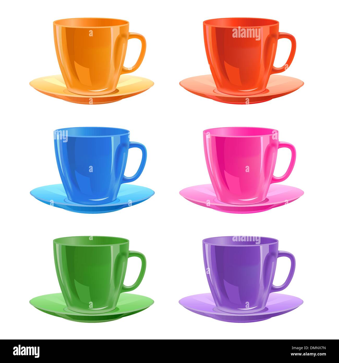 Мультяшный разноцветные чашки