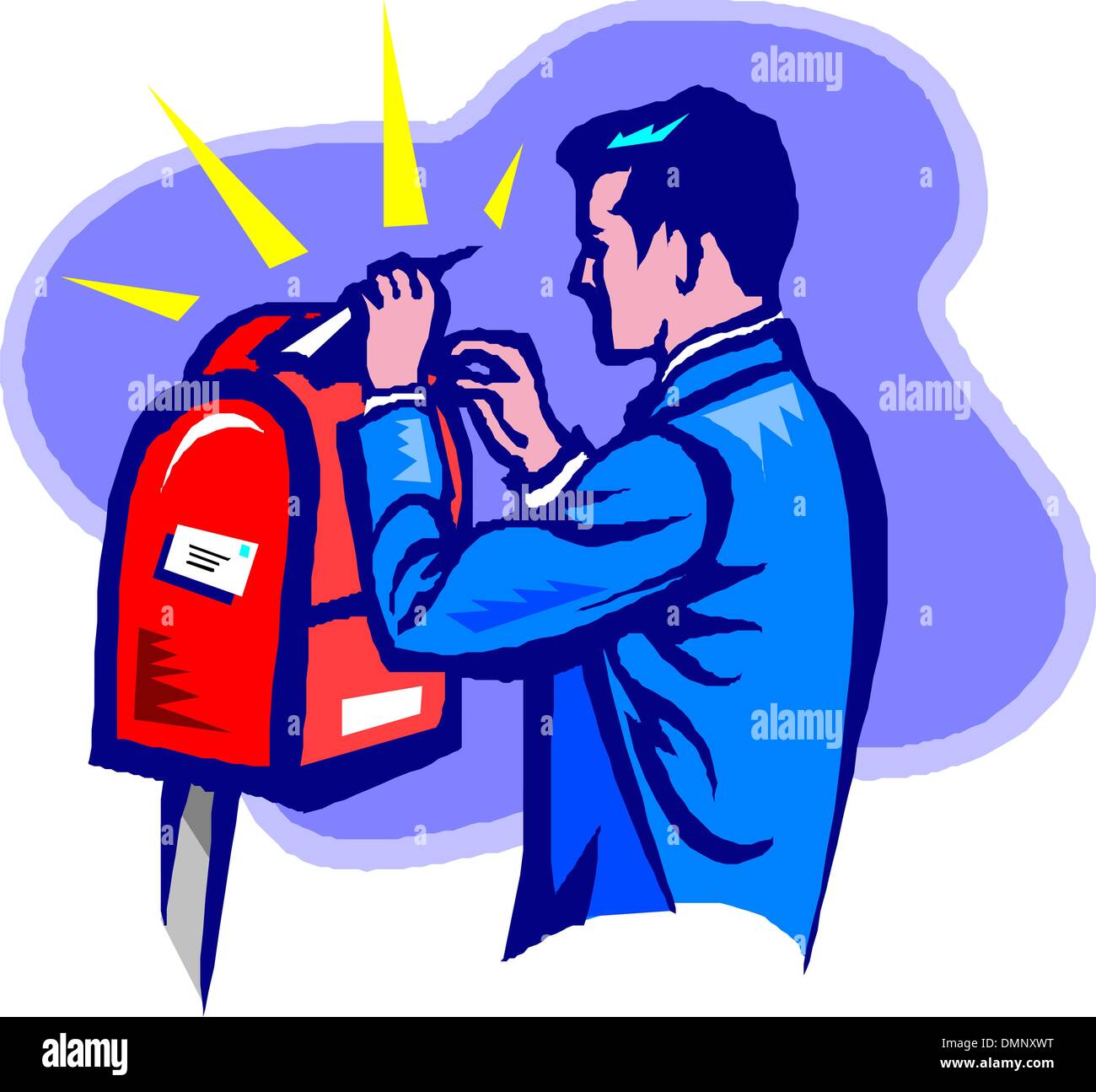 Illustration of a mailman, postman Stock Vector