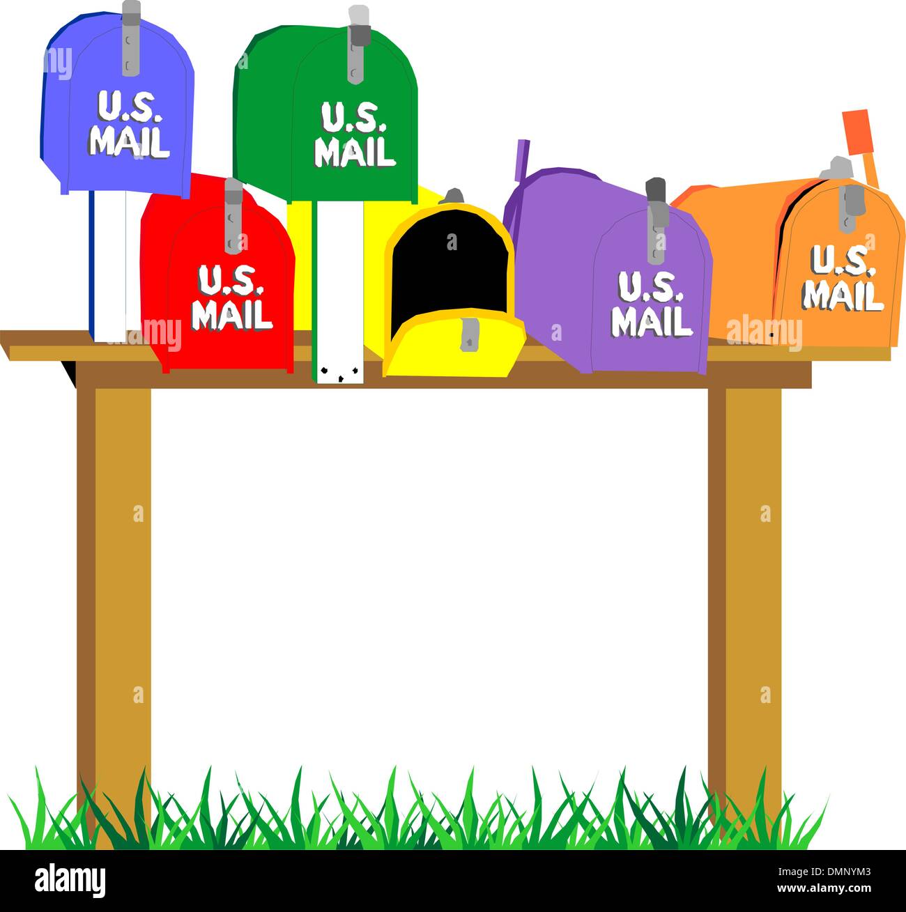 Outdoor mailboxes in table different colors Stock Vector Image & Art