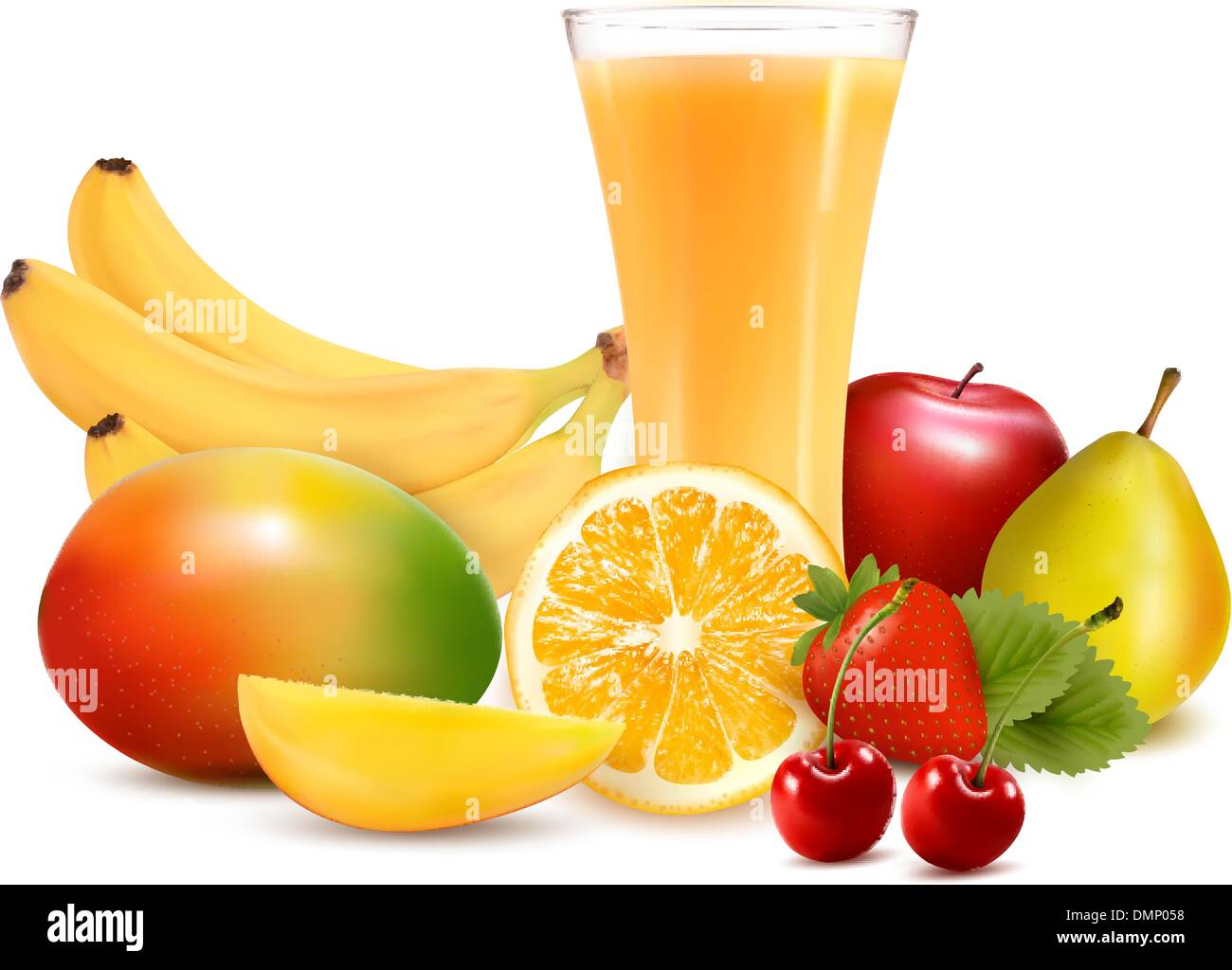 Fresh color fruit and juice. Vector illustration Stock Vector Image ...