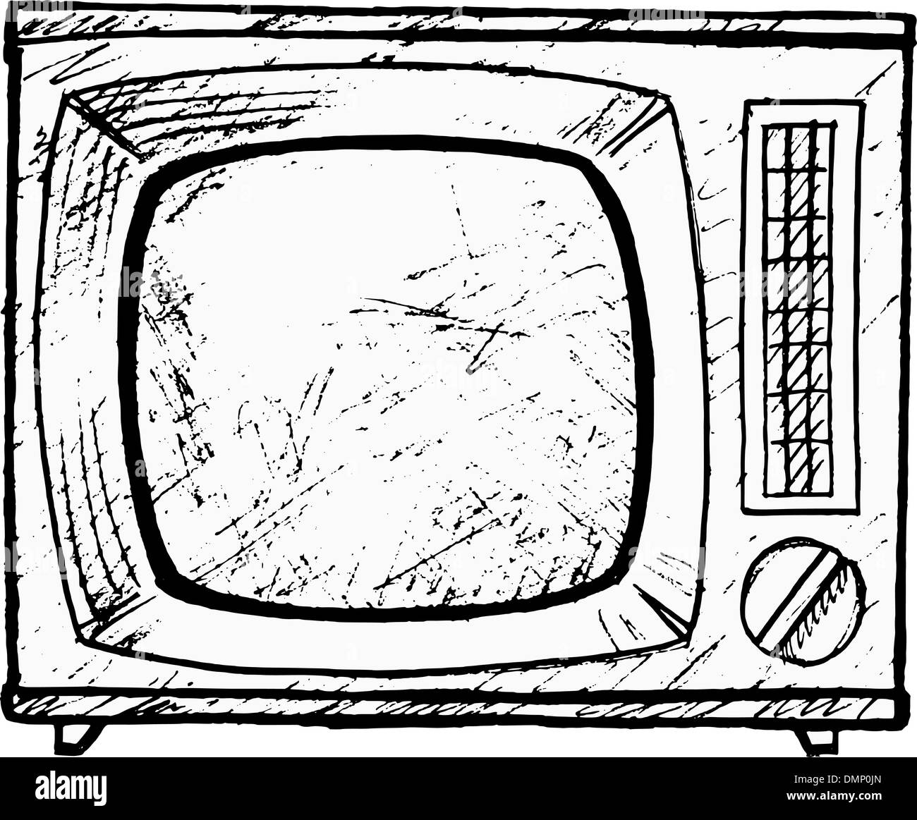 vintage TV set Stock Vector