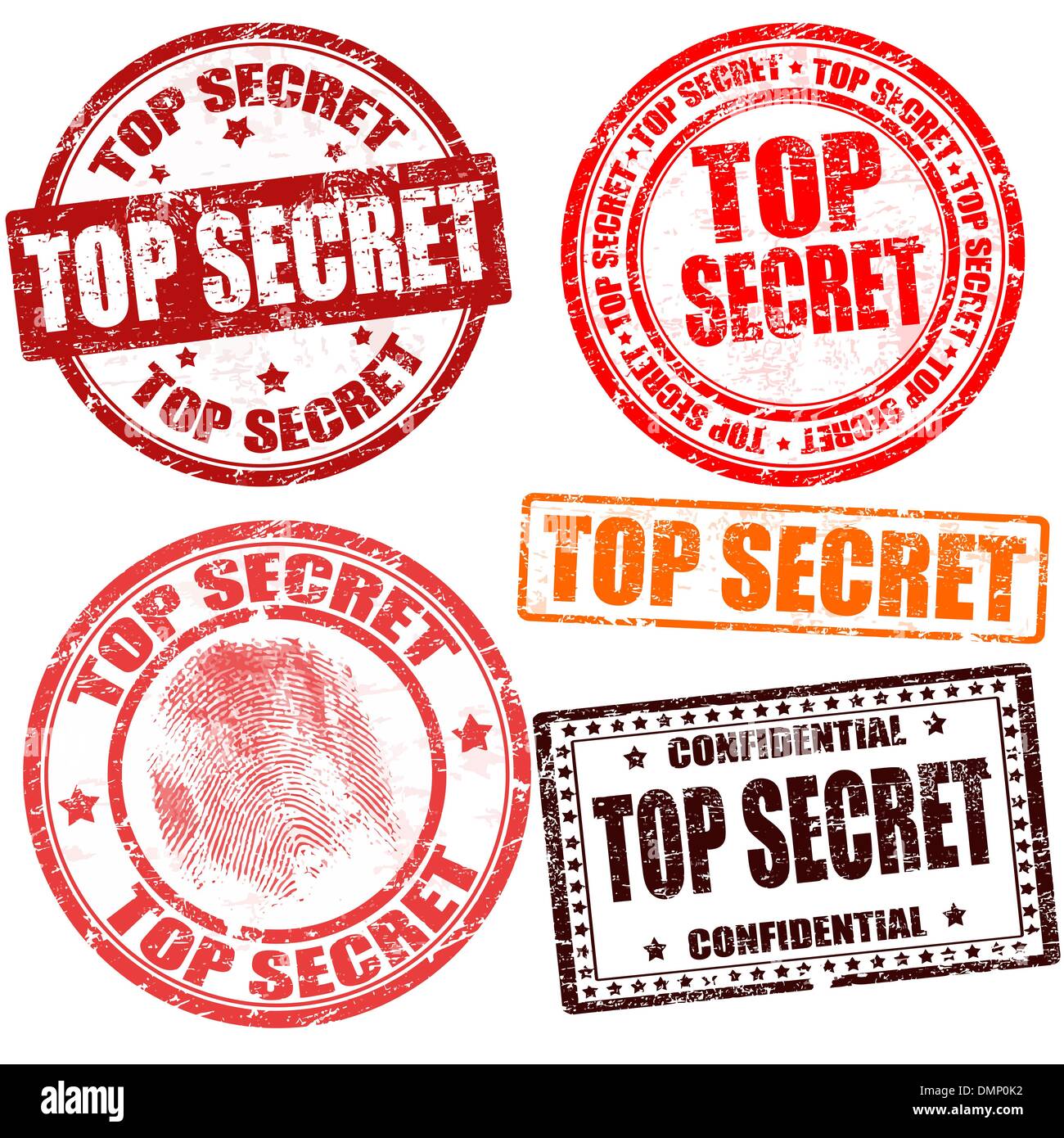 Top secret stamp collection Stock Vector
