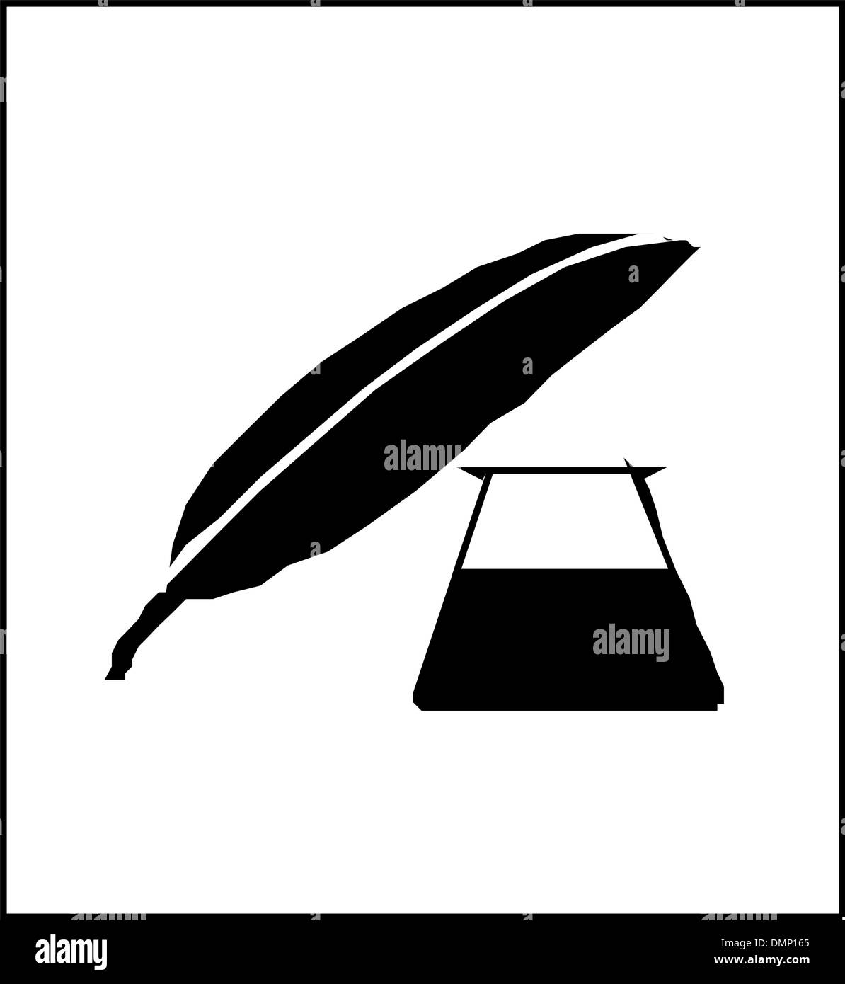 Bottle of black ink & feather Stock Vector Image & Art Alamy