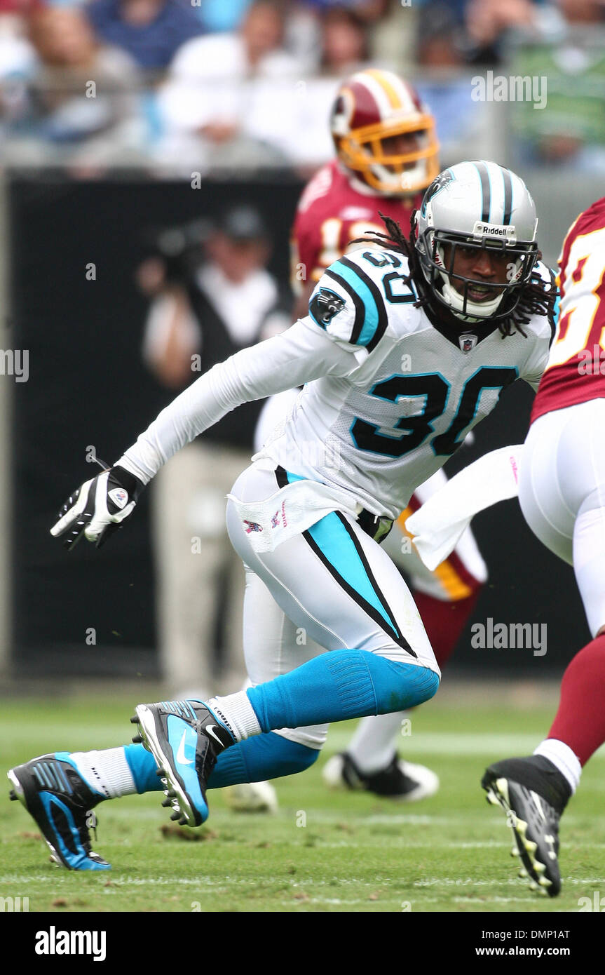 Oct. 13, 2009 - Charlotte, North Carolina, U.S - October 11, 2009: Carolina  Panthers cornerback Charles Godfrey #30. The Carolina Panthers defeated the  Washington Redskins 20-17 at Bank of America Stadium in