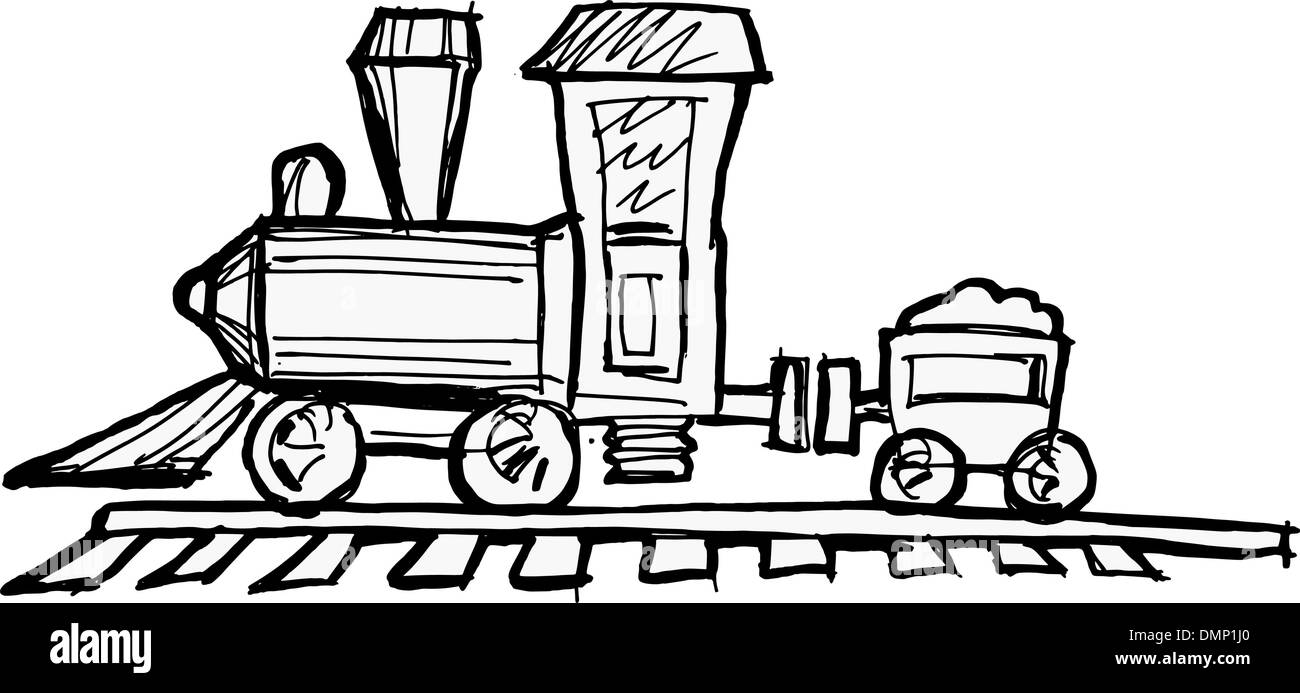 Toy steam engine train Stock Vector