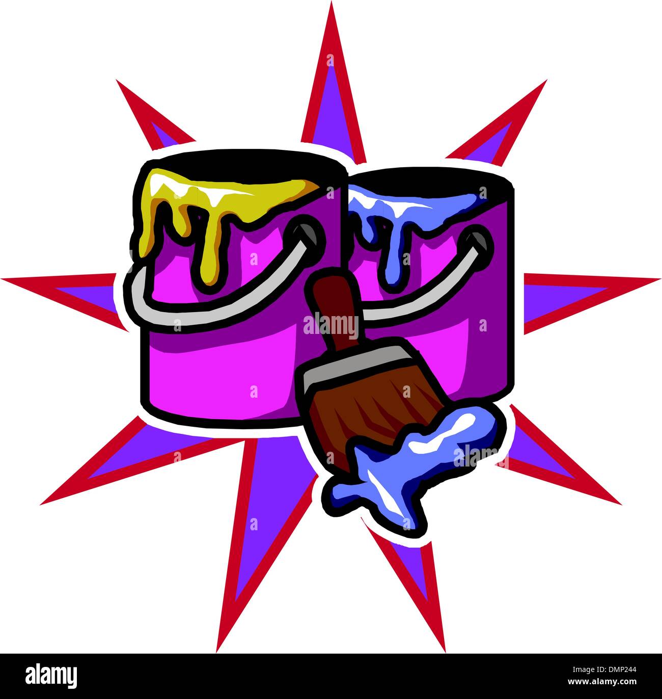 Tin with paint and brushes Stock Vector Image & Art Alamy