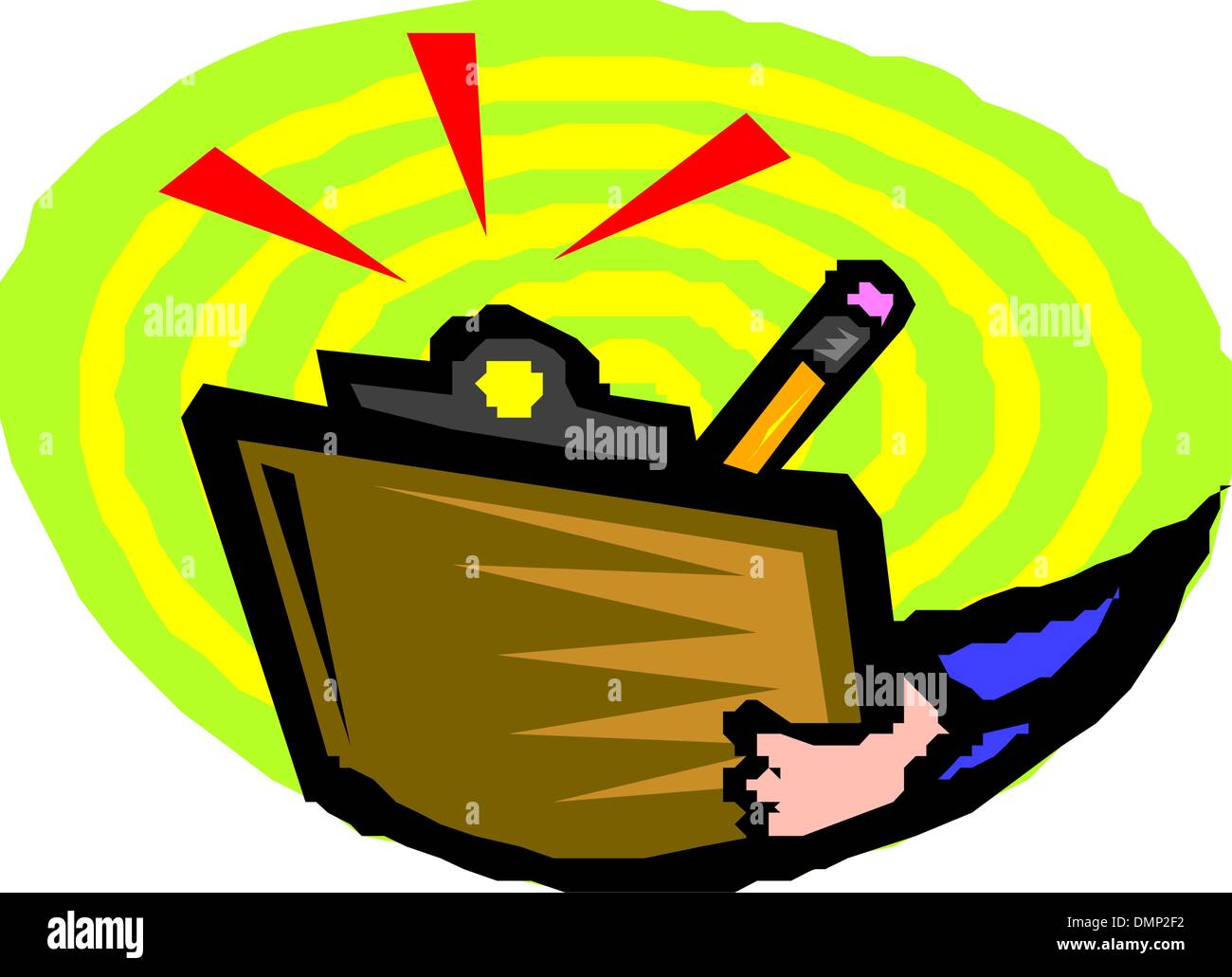 Pen in a hand ready for writing on a paper in clipboard Stock Vector ...