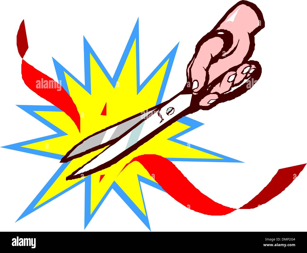 Hand with scissors and ribbon Stock Vector Image & Art Alamy