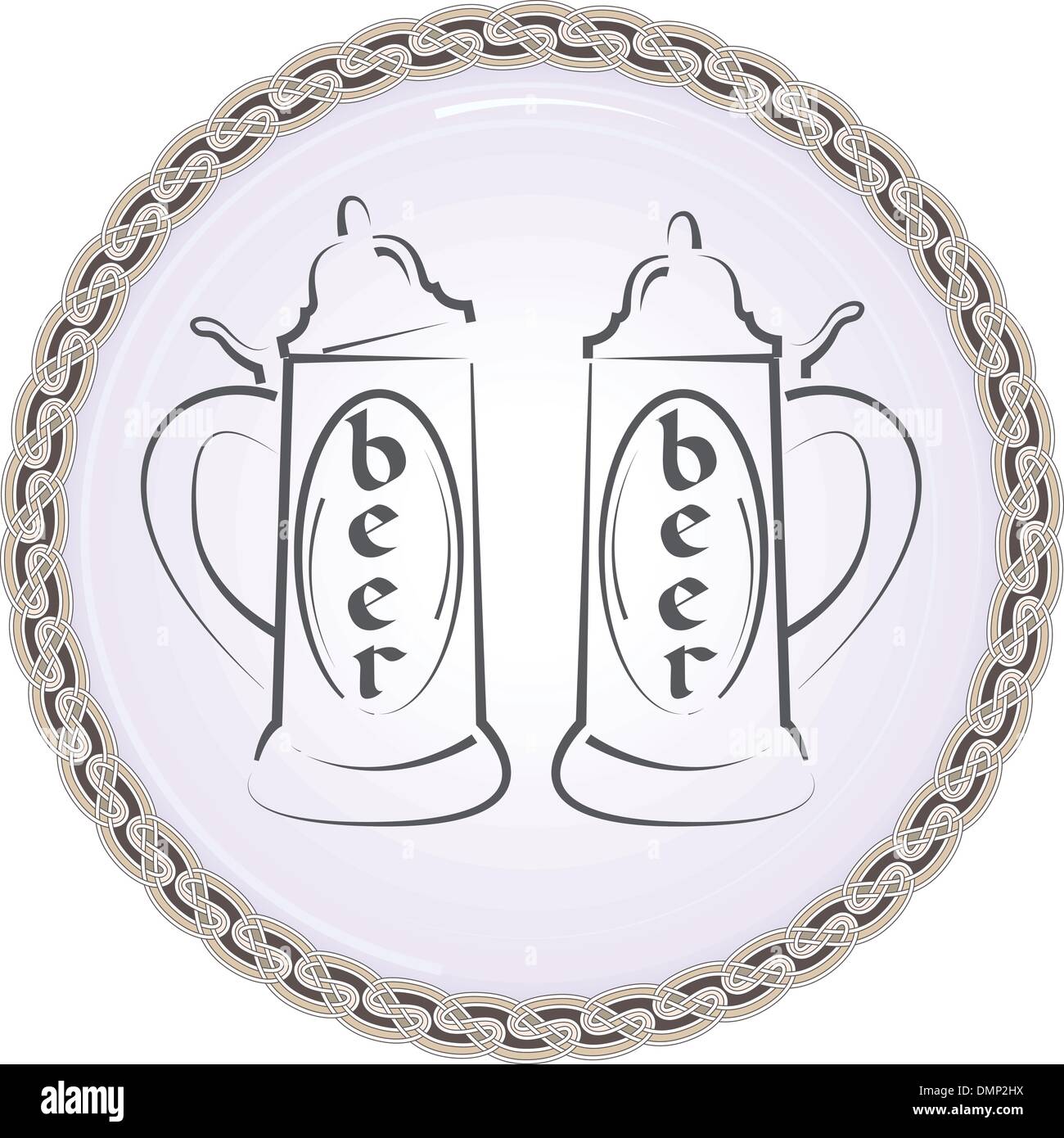 Ancient beer mugs Stock Vector