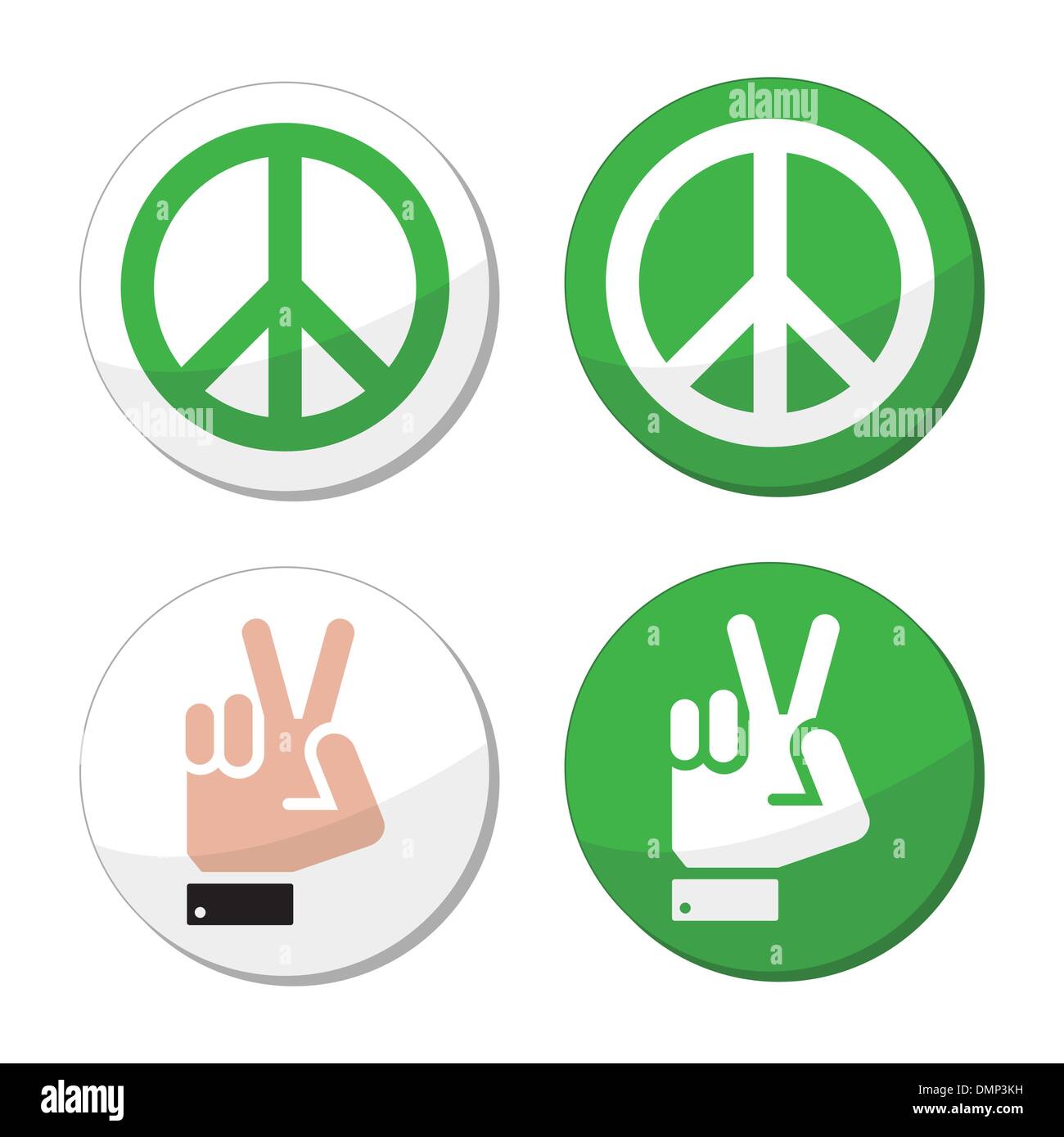 Peace, hand sign vector icons set Stock Vector