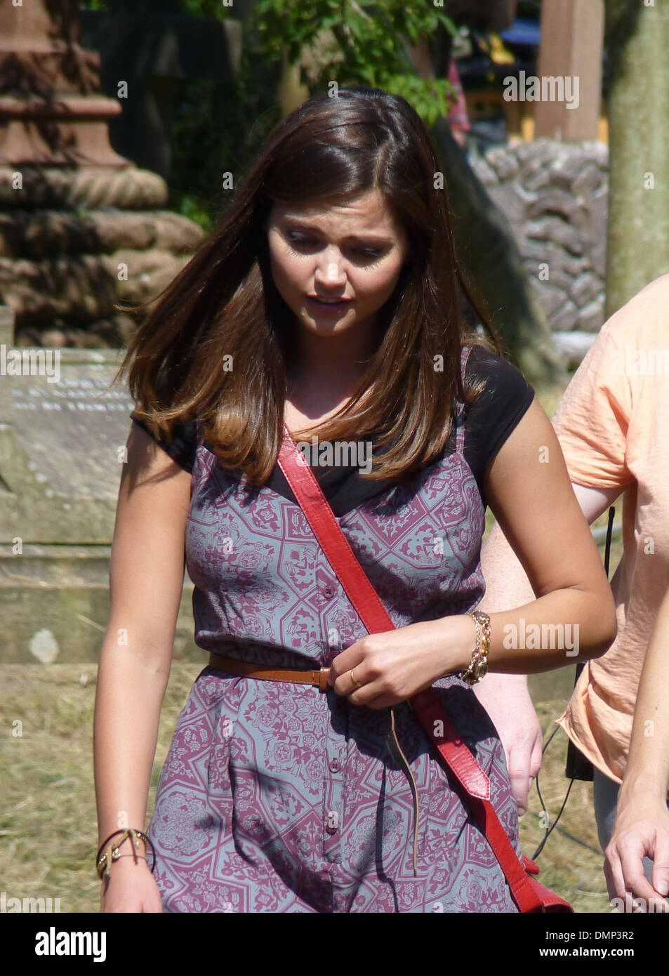 Jenna Louise Coleman filming a Doctor Who Christmas special Cardiff, Wales - 10.08.12 Stock Photo