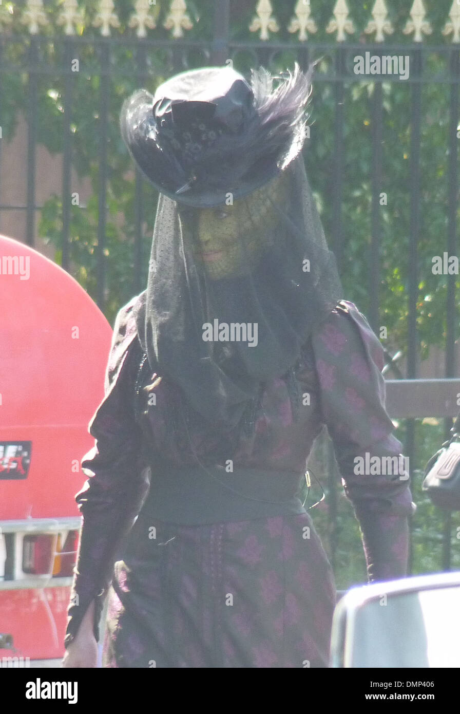 Neve McIntosh filming a Doctor Who Christmas special Cardiff, Wales - 10.08.12 Stock Photo