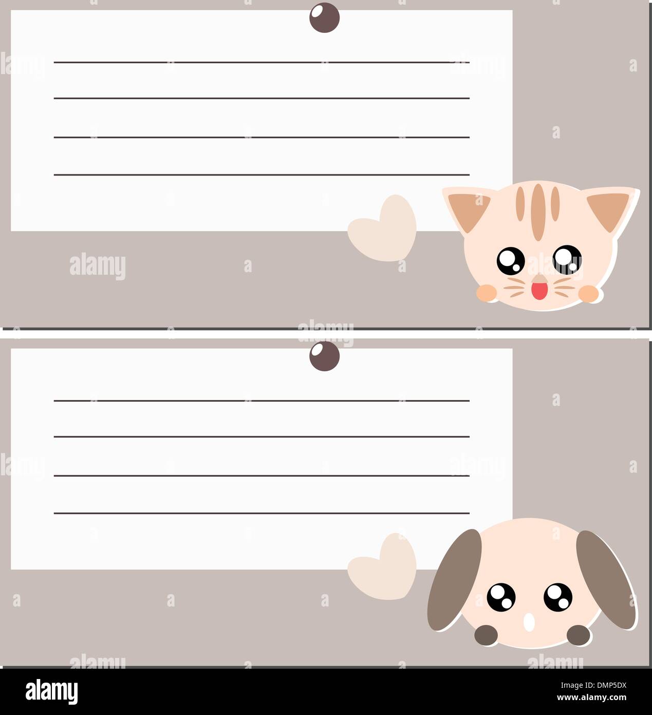 Cartoon dog and cat note illustration Stock Vector Image & Art - Alamy