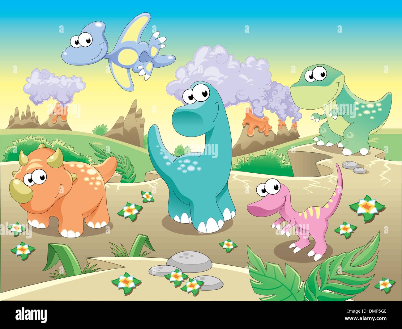 Dinosaurs Family with background Stock Vector Image & Art - Alamy