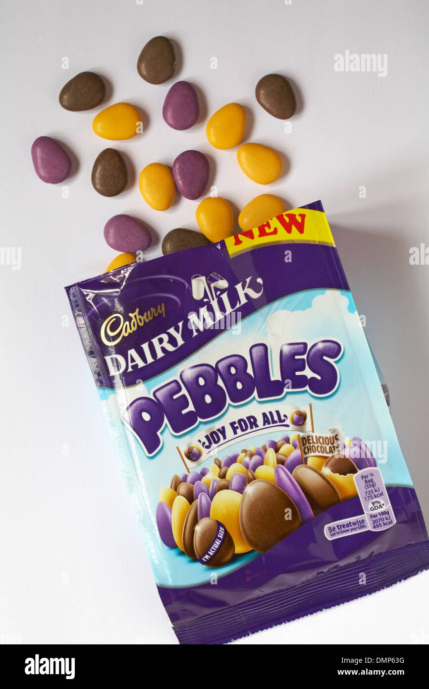 packet of new Cadbury Dairy Milk pebbles joy for all delicious