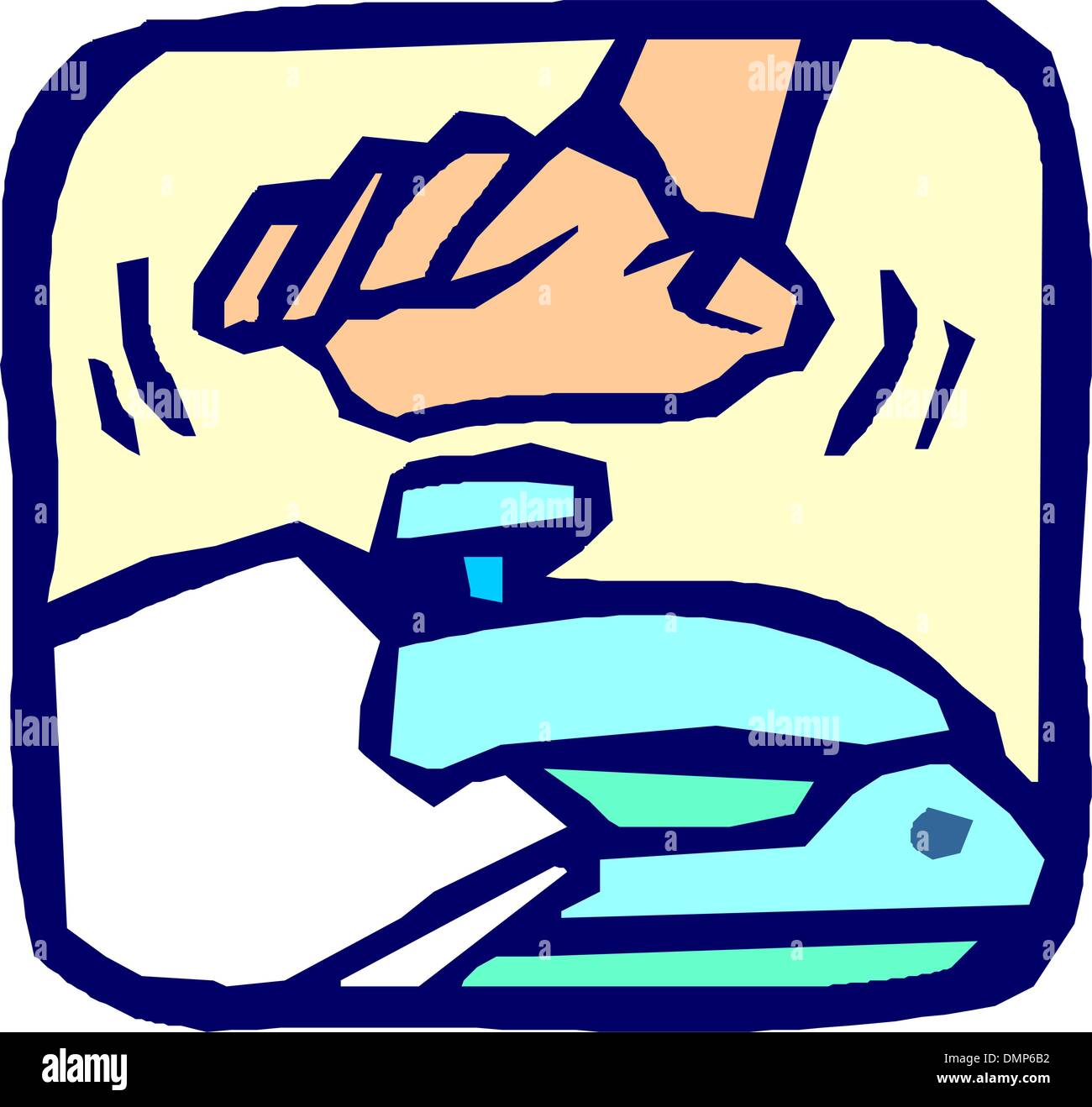 Cartoon Hand Using Stapler The blue stapler in the hand Stock Vector Image & Art - Alamy